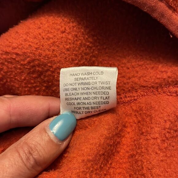 Hippie Rose 3/4 zip fleece jacket. Burnt Orange. Size Small - Picture 6 of 6